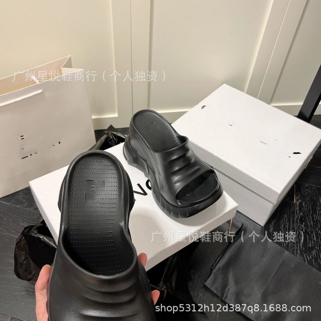 Off-White Platform Slide Sandals Black - 9