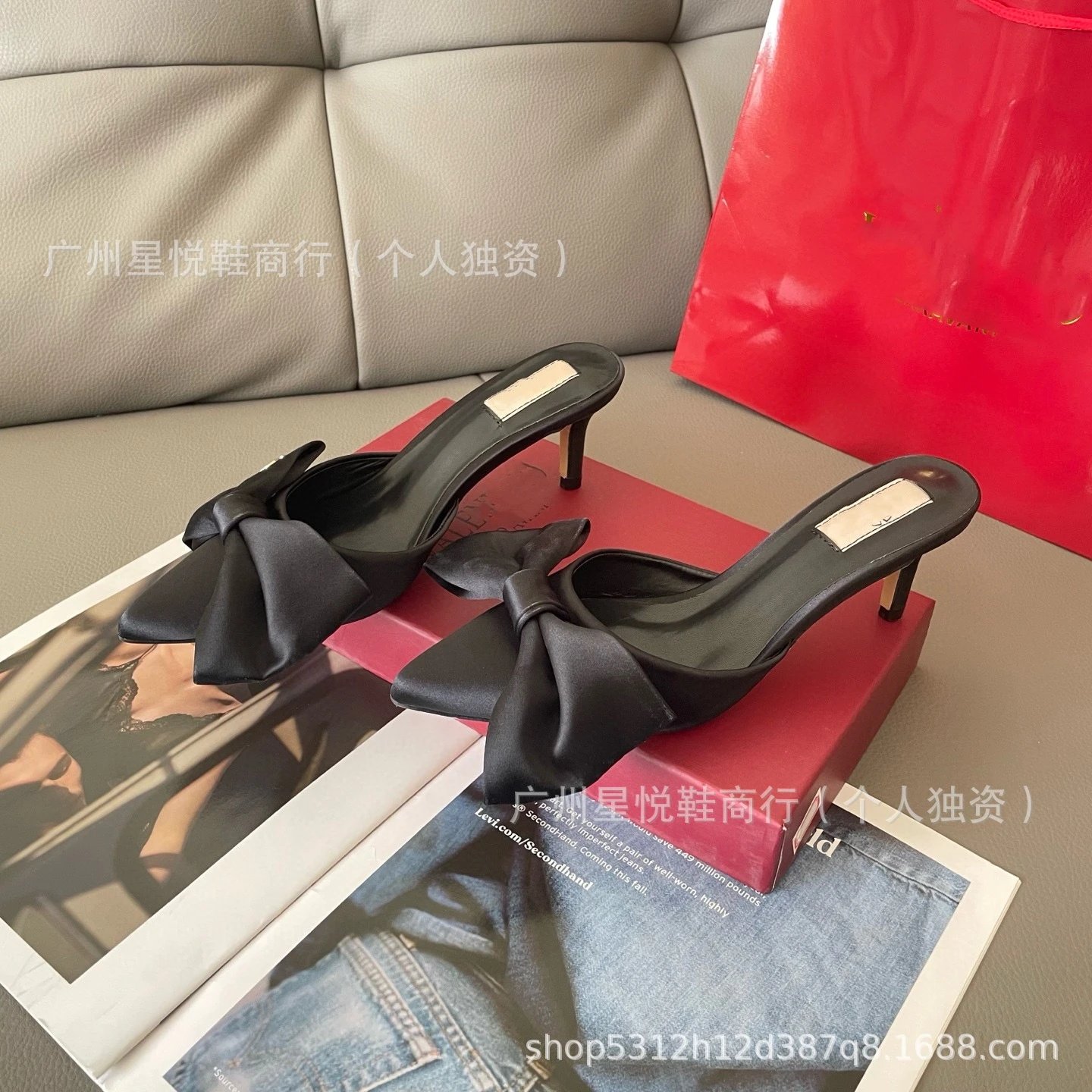 GRA Bow-Knot Mule Silver Heels - 11