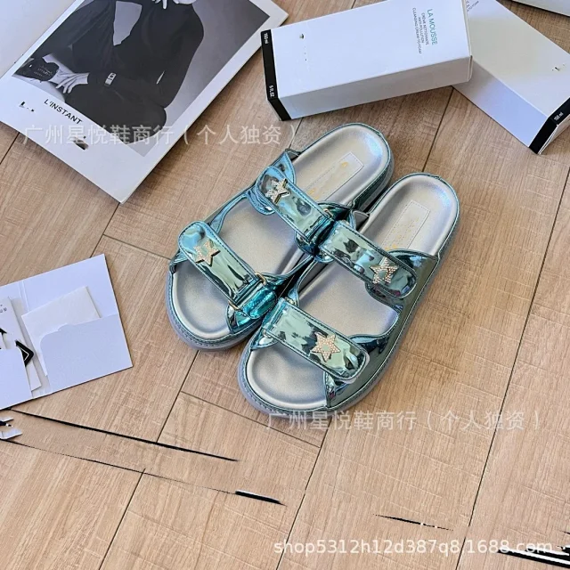 Chanel Slippers Quilted Double-Strap Bow Slide Sandals product detail image 10
