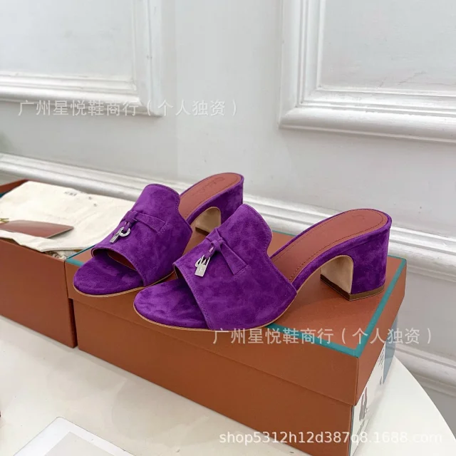 Unbranded Suede bow and padlock-detail mule sandals product detail image 9
