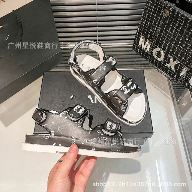 Chanel Sandals Printed Hook-and-Loop Strap product detail image 5