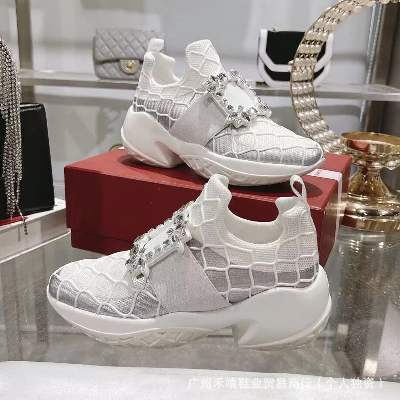 Roger Vivier Rockstud Spike White Mesh Sneakers - 5