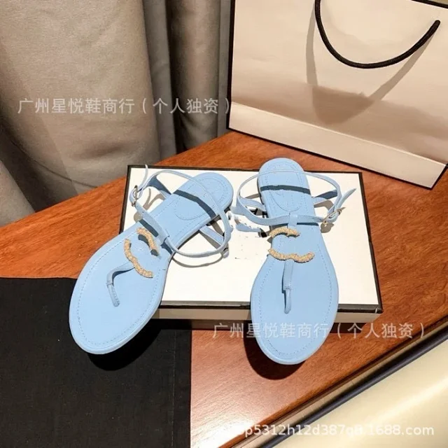 CHANEL Sandals Pearl Double C T-Strap Flat product detail image 14