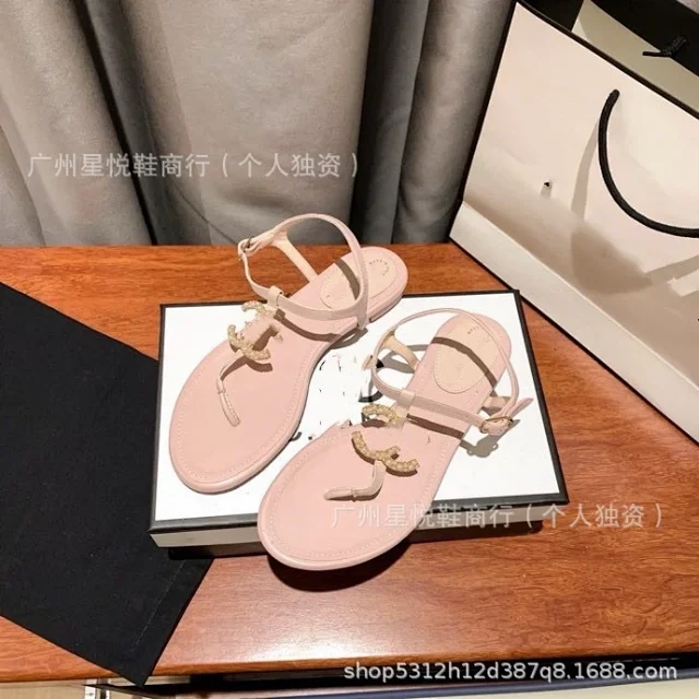 CHANEL Sandals Pearl Double C T-Strap Flat product detail image 18