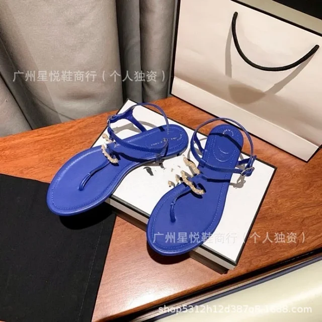 CHANEL Sandals Pearl Double C T-Strap Flat product detail image 24