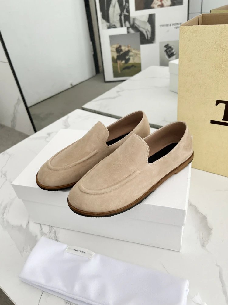 R Brand Suede Loafer Black Casual Shoes - 22