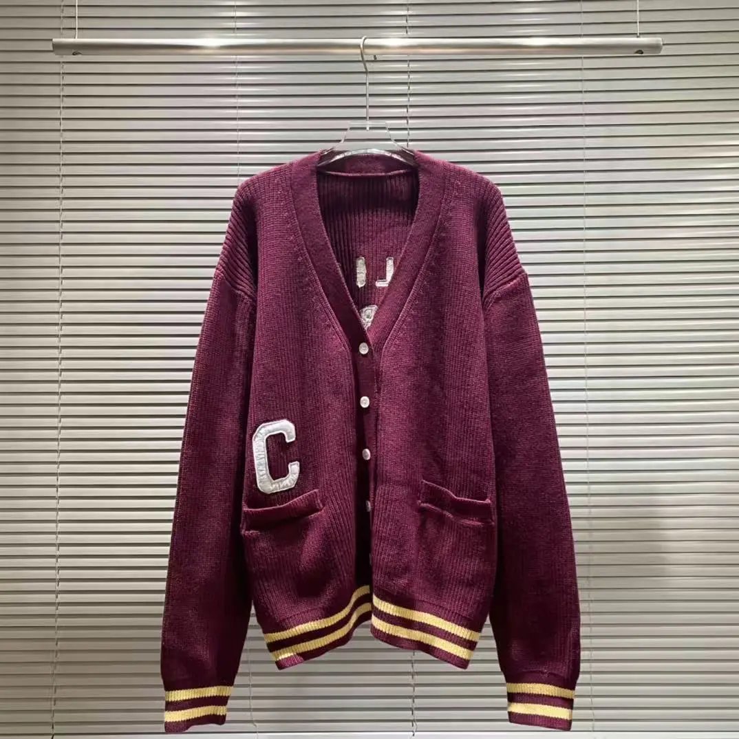 Celine Logo Embroidered Ribbed Knit Sweater Pink - 12