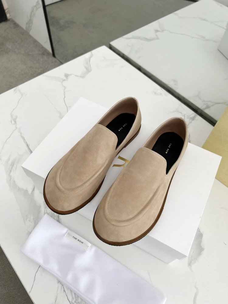 R Brand Suede Loafer Black Casual Shoes - 24