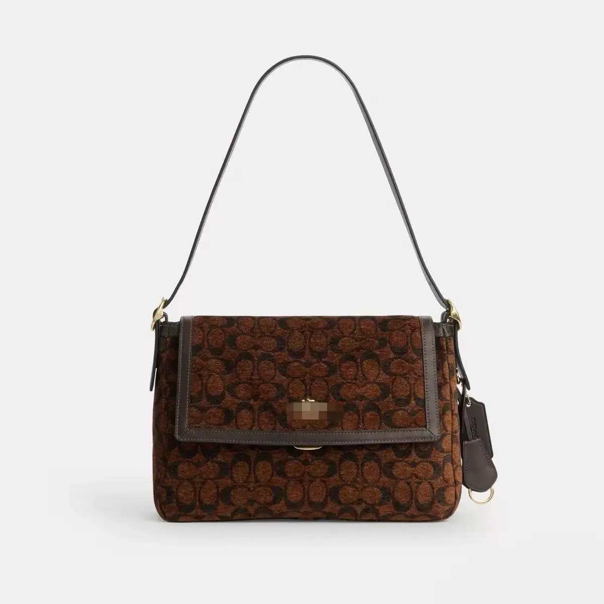 Coach Signature Jacquard Shoulder Bag Brown - 4