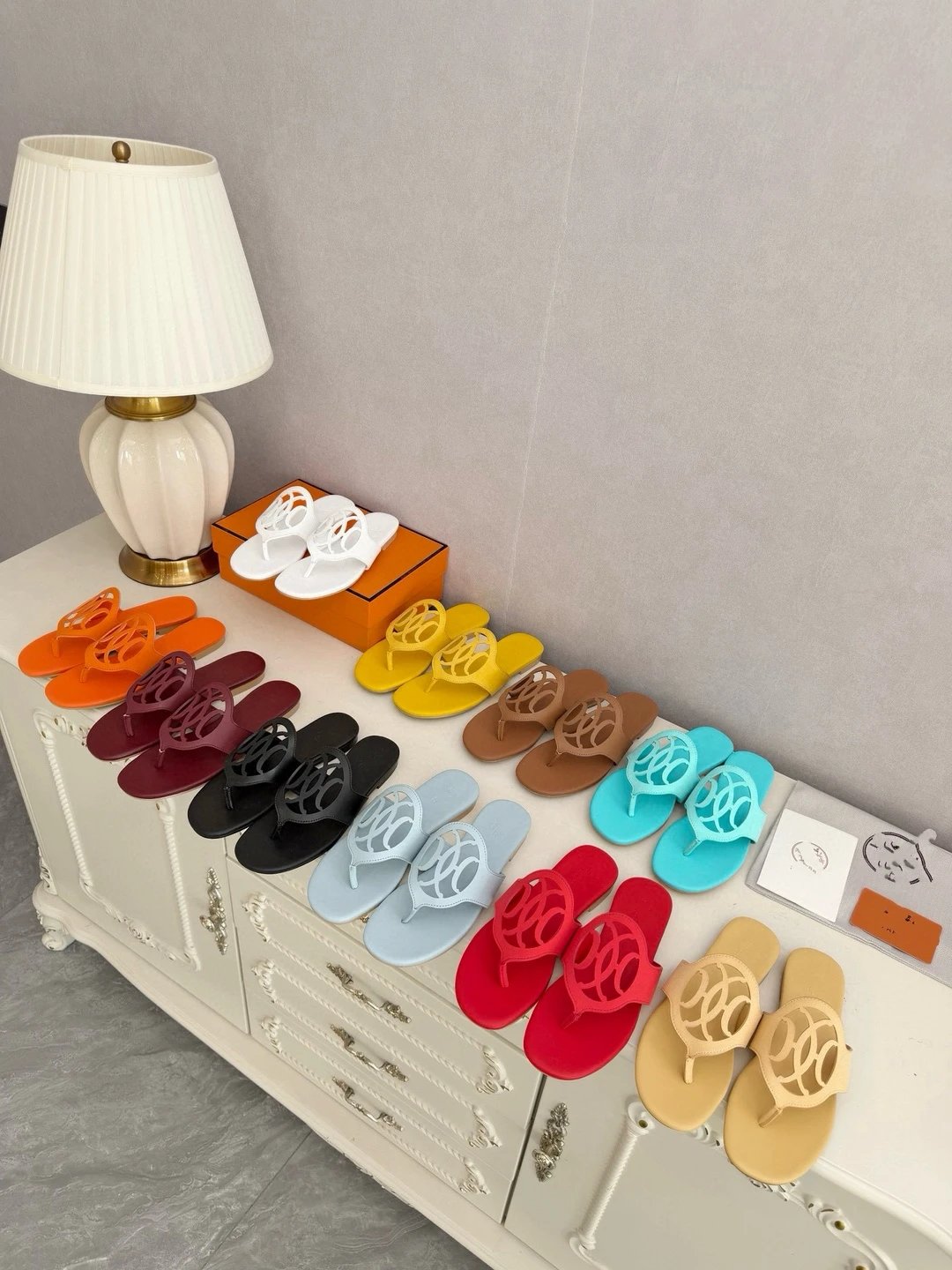 Hermès Oran Sandals Beige Leather Thong Sandals - 6