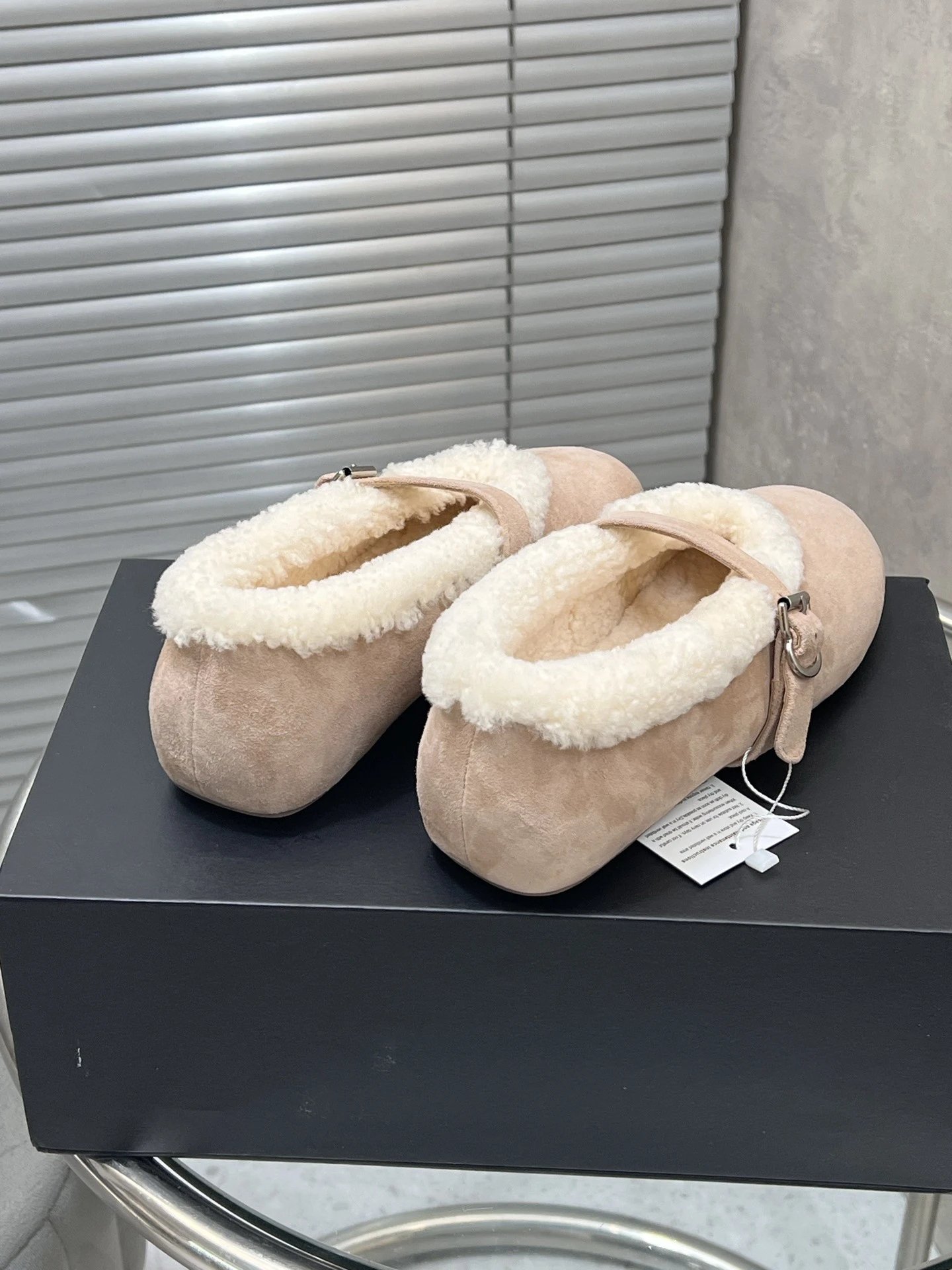 UGG Shearling-Trimmed Suede Mary Jane Loafers Beige - 18