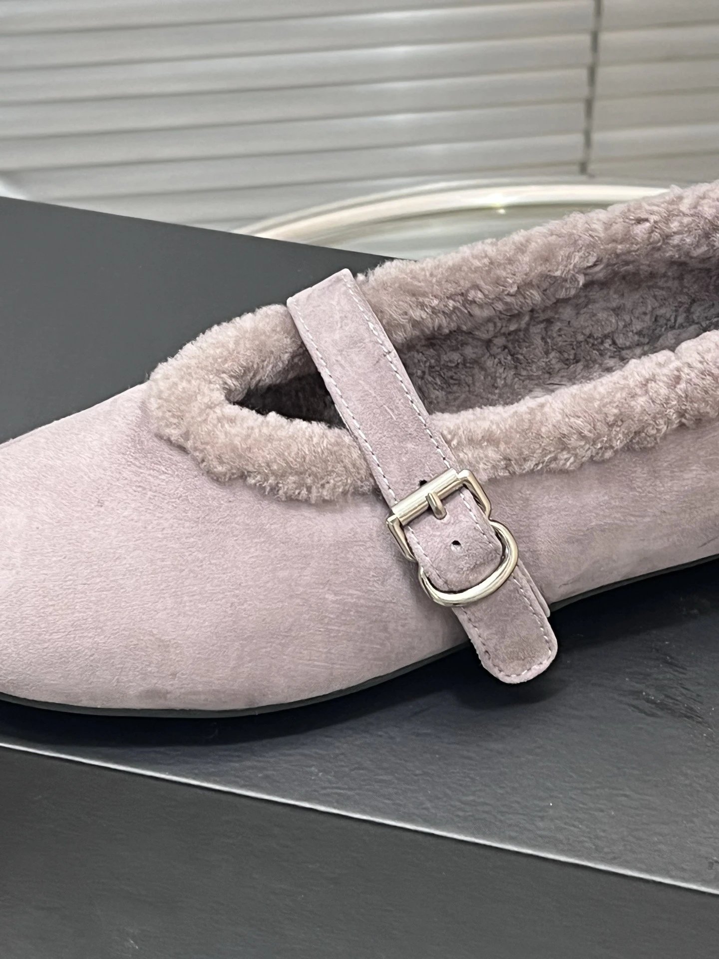 UGG Shearling-Trimmed Suede Mary Jane Loafers Beige - 23