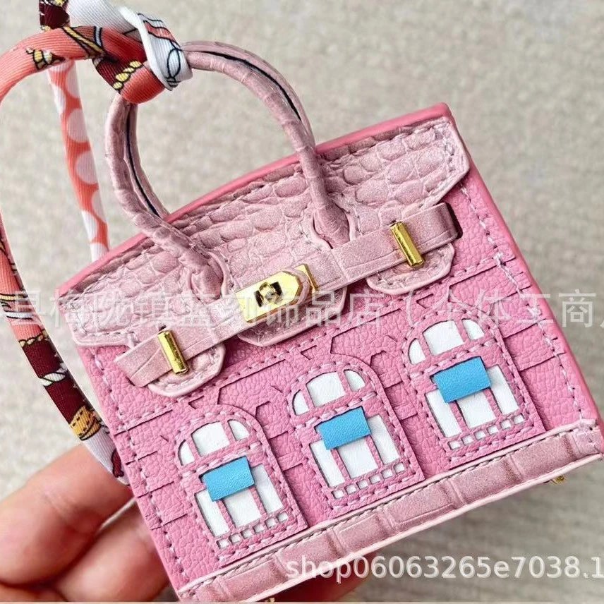 Unbranded Handbags Mini top-handle window house bag charm image 2