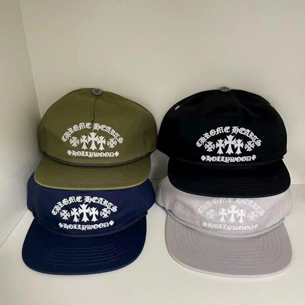 Chrome Hearts Hollywood Cross Embroidered Trucker Hat