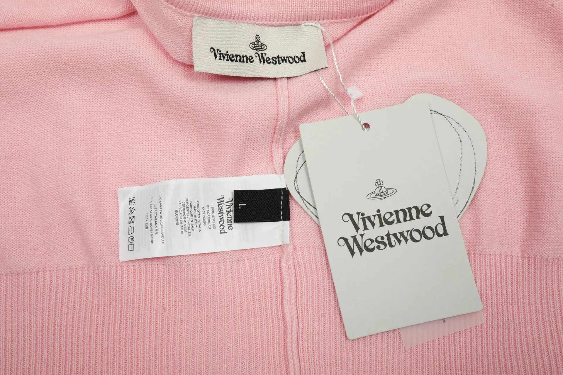 Vivienne Westwood Red Label Orb Logo Striped Trim Cardigan White - 3