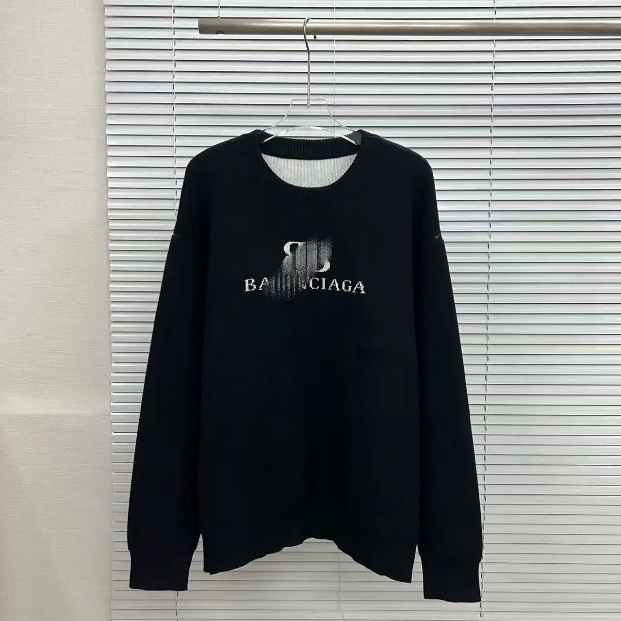 Balenciaga Logo Print Knit Sweater White - 16