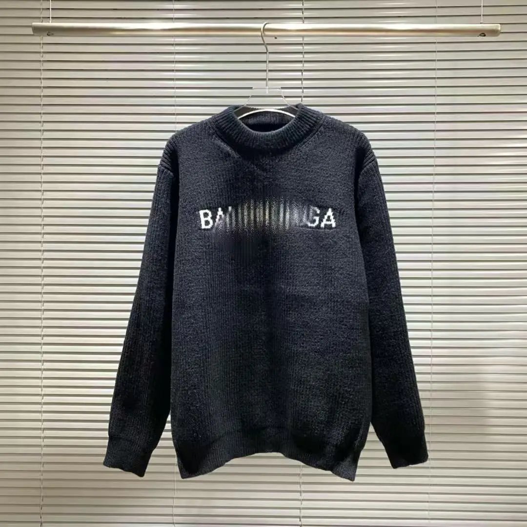 Balenciaga Logo Print Knit Sweater White - 4