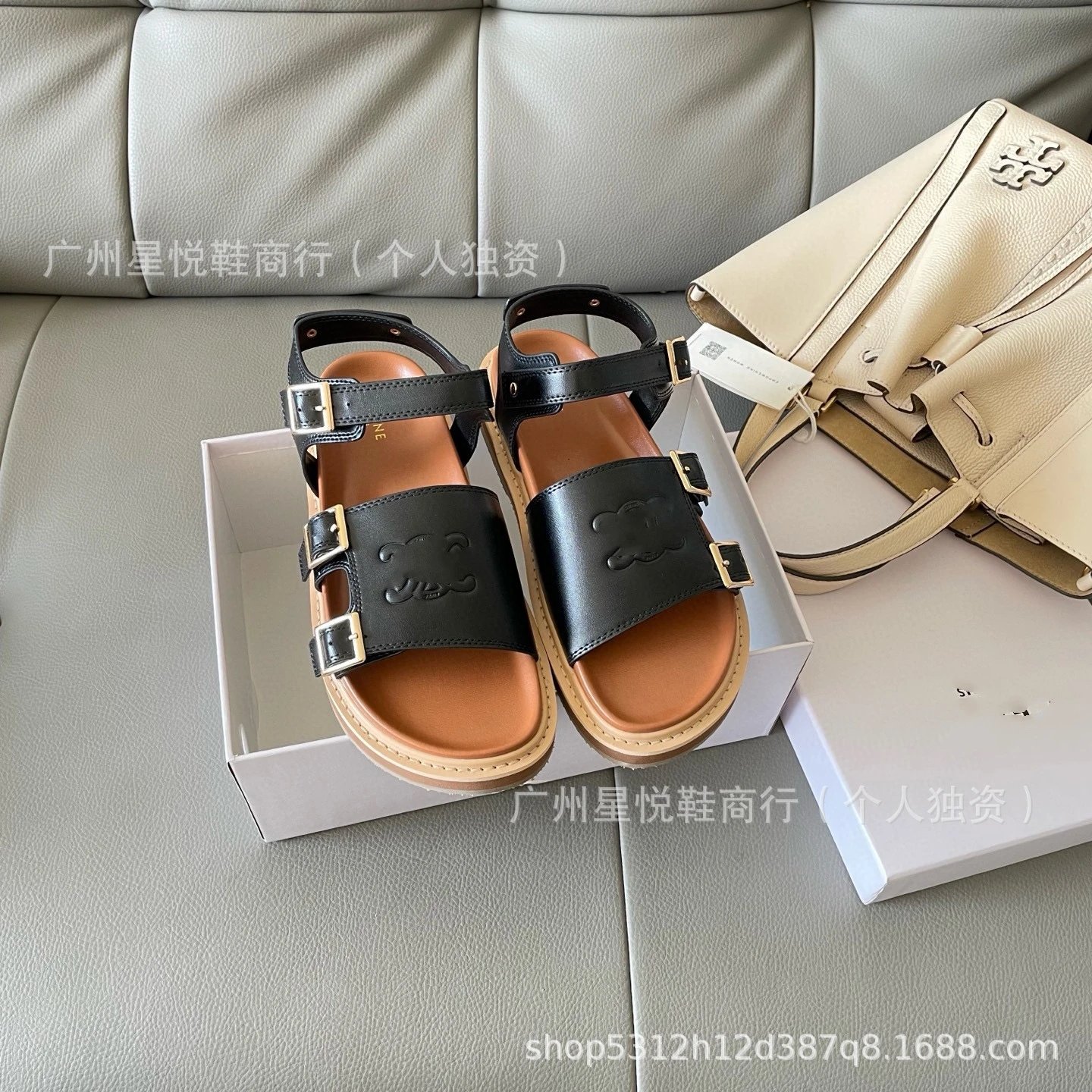 Tory Burch Miller Double-Strap Logo Sandals Black - 13