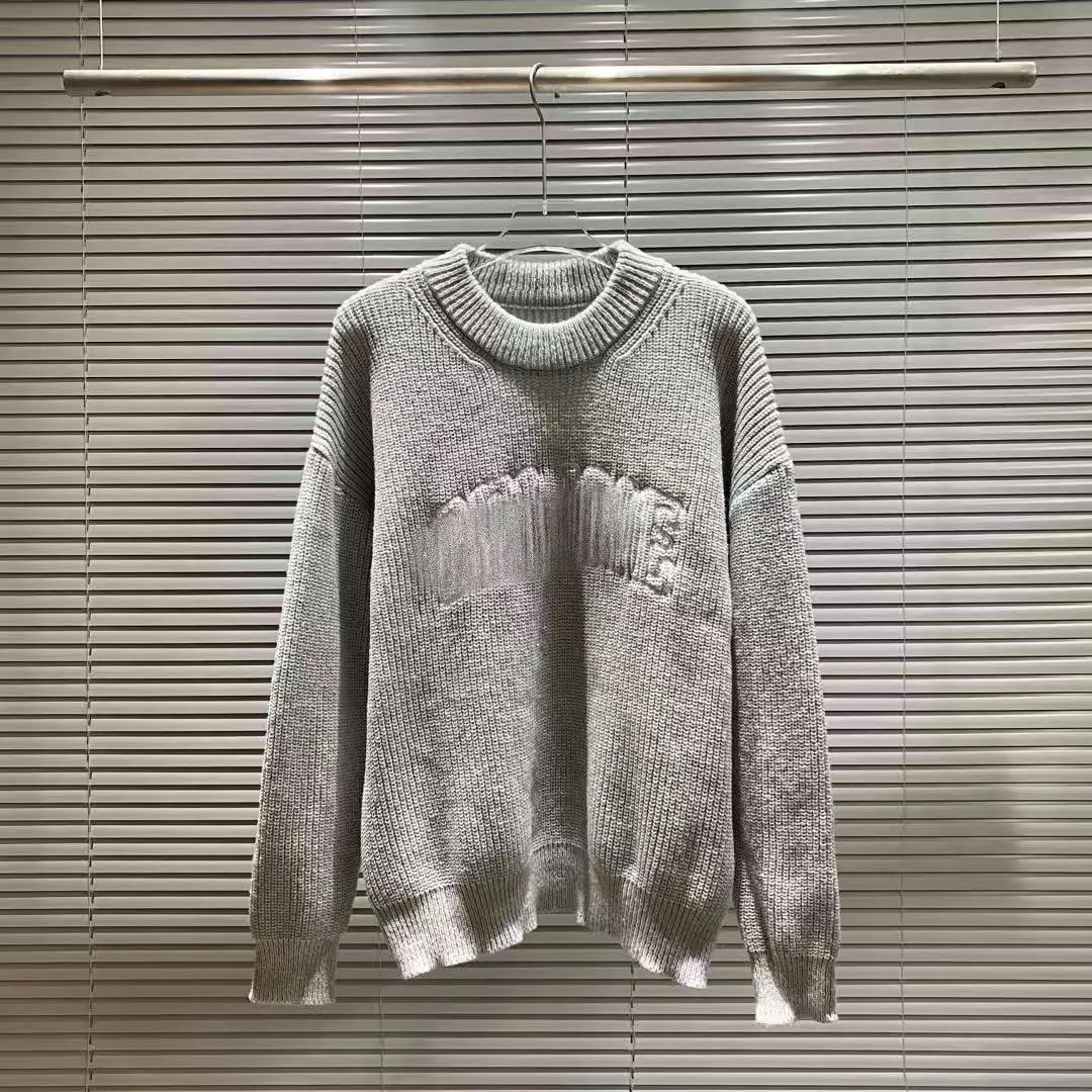 Celine Logo Embroidered Ribbed Knit Sweater Pink - 10