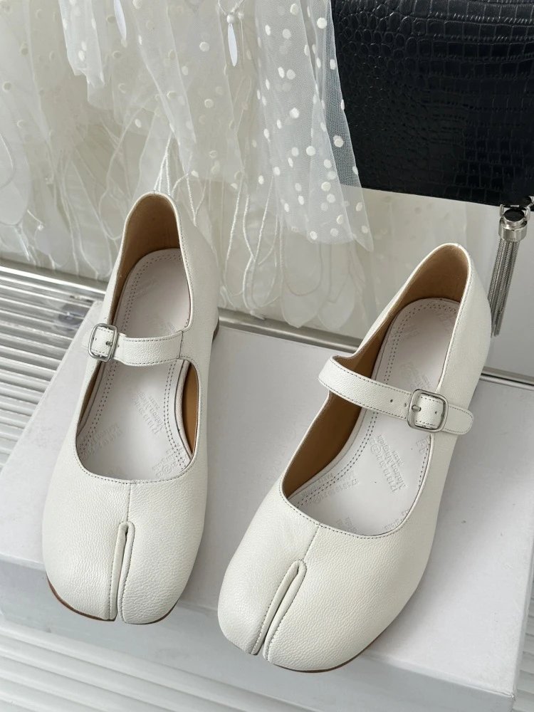 Black Mary Jane Block Heel Leather Shoes - 16