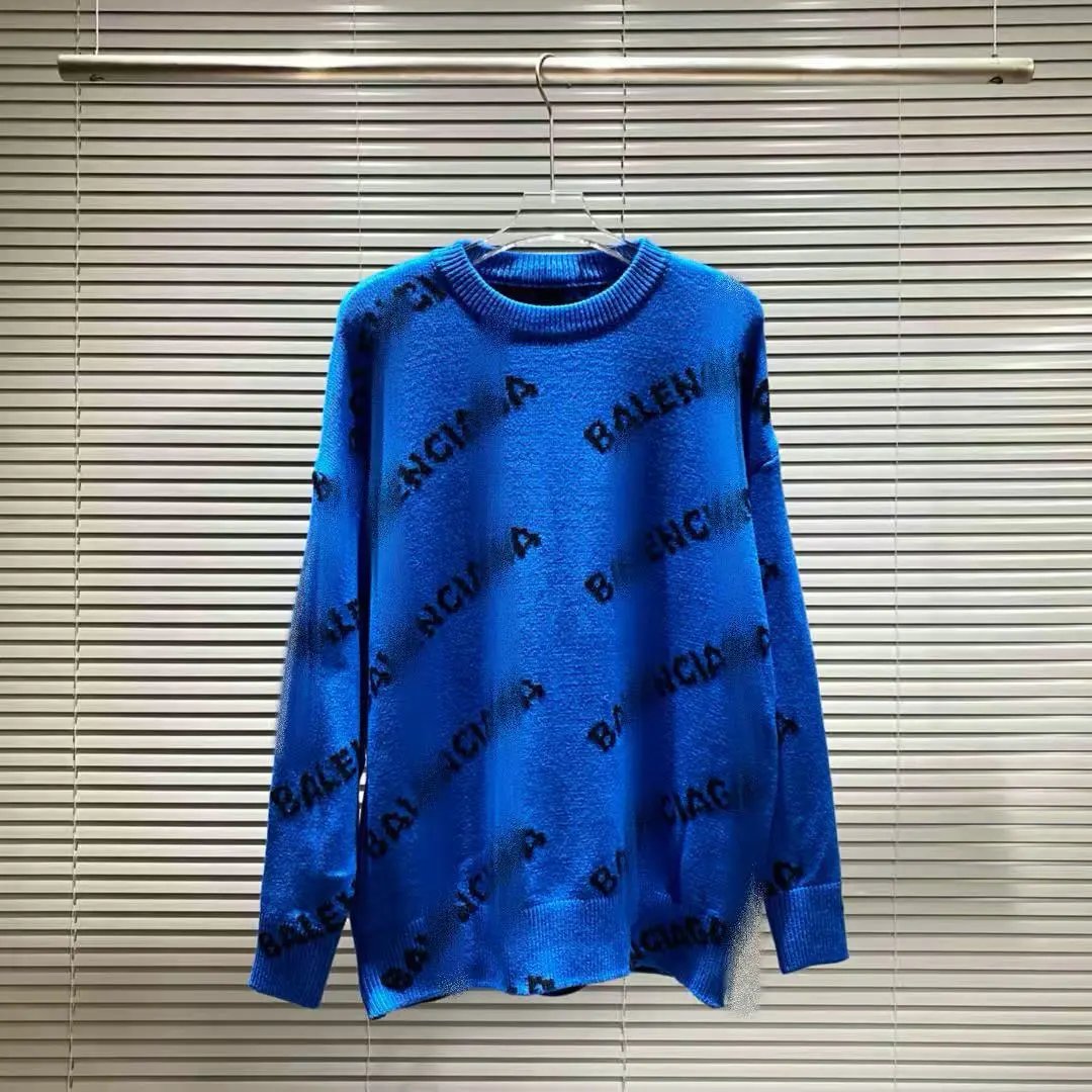 Balenciaga Logo Print Knit Sweater Black - 13