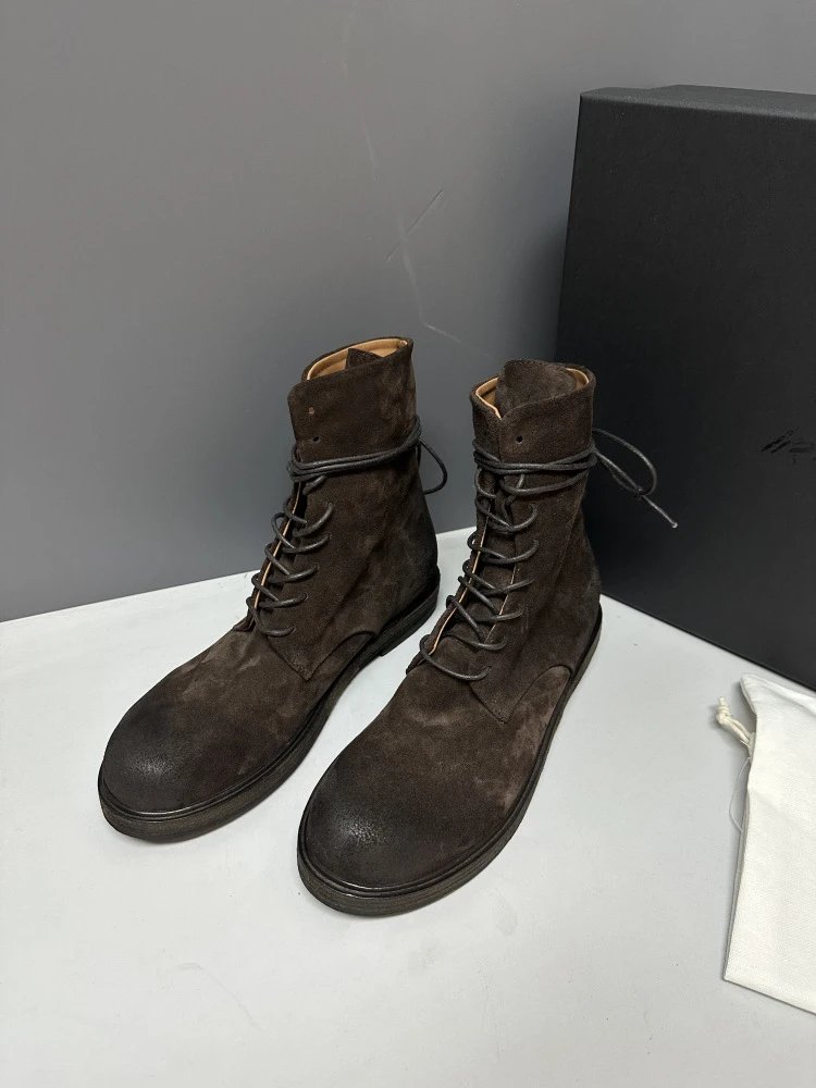 Maison Margiela Tabi Lace-Up Suede Boots Brown - 13