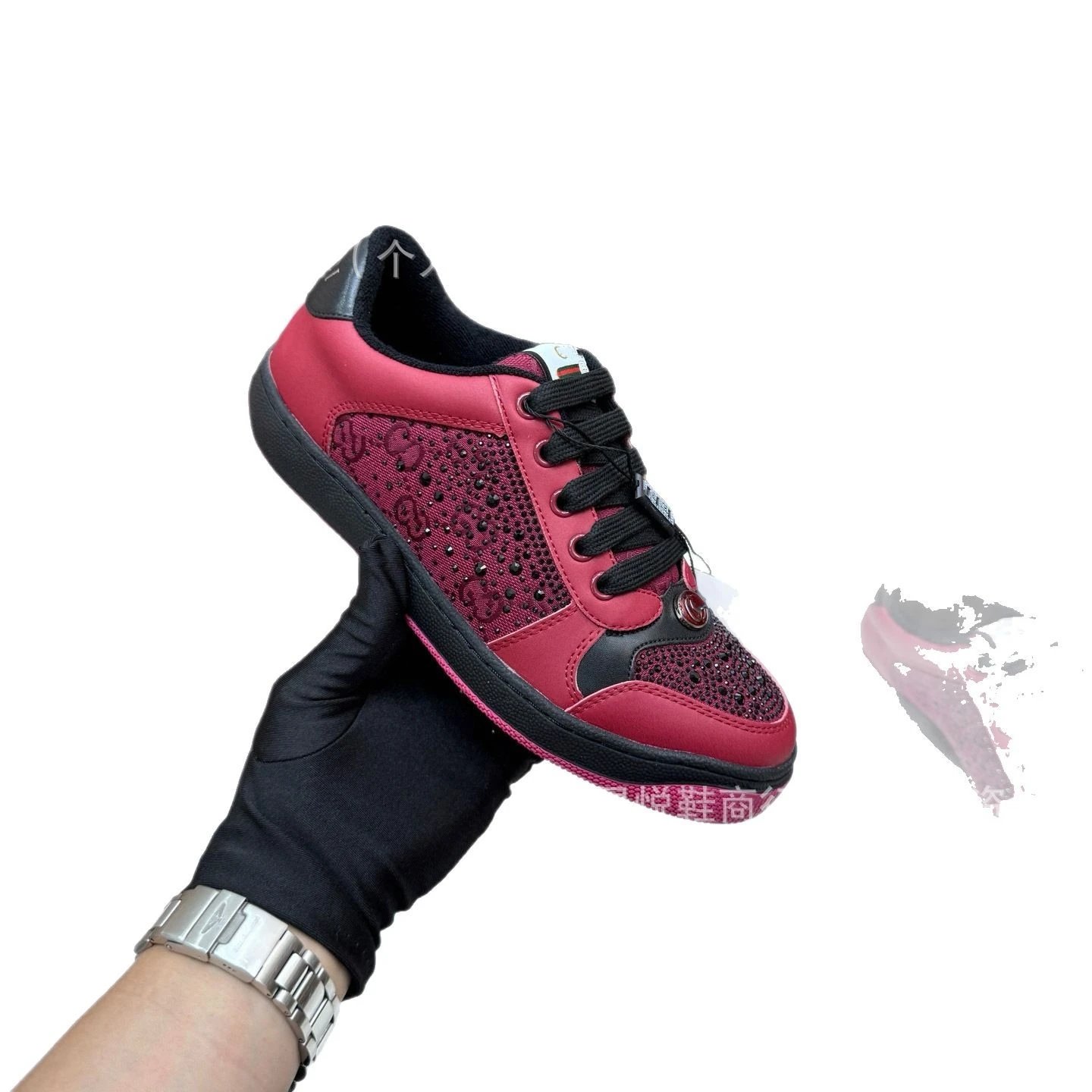 Unbranded Sneakers Rhinestone Low-Top Lace-Up image 5