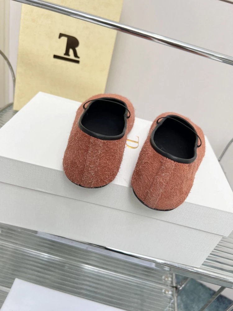 Maison Margiela Tabi Mary Jane Gray Wool-Blend Flat Shoes - 16