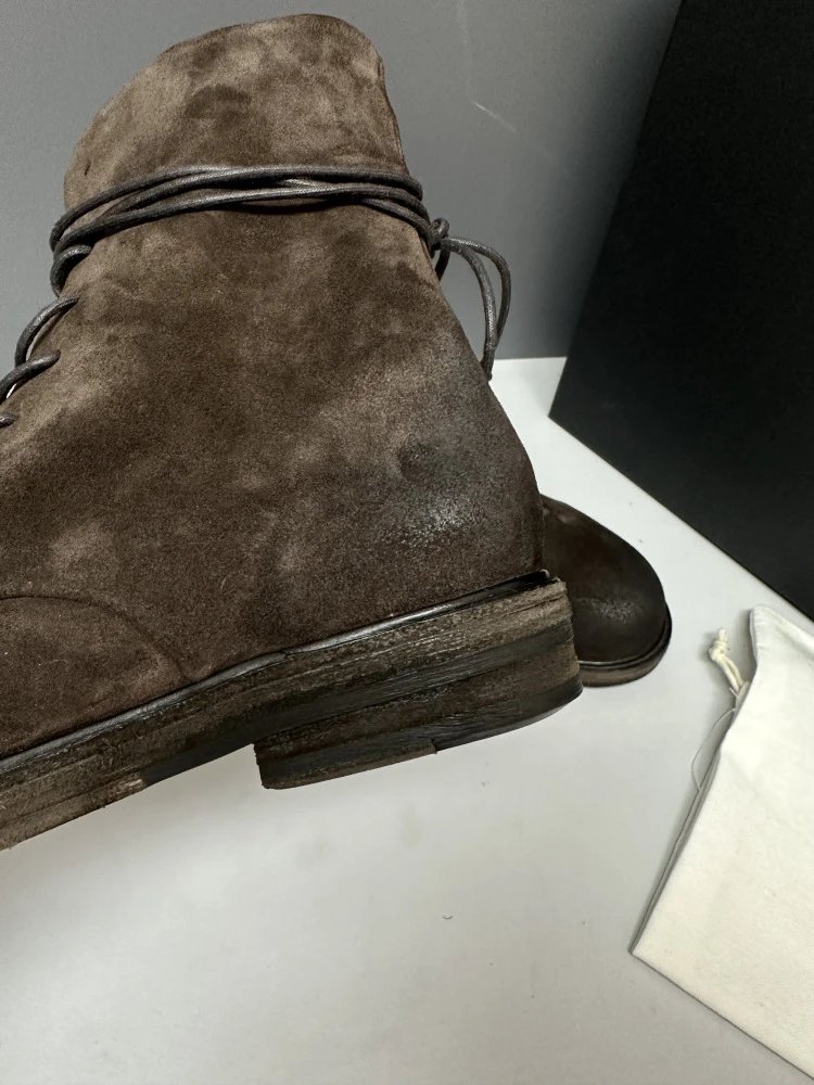 Maison Margiela Tabi Lace-Up Suede Boots Brown - 19
