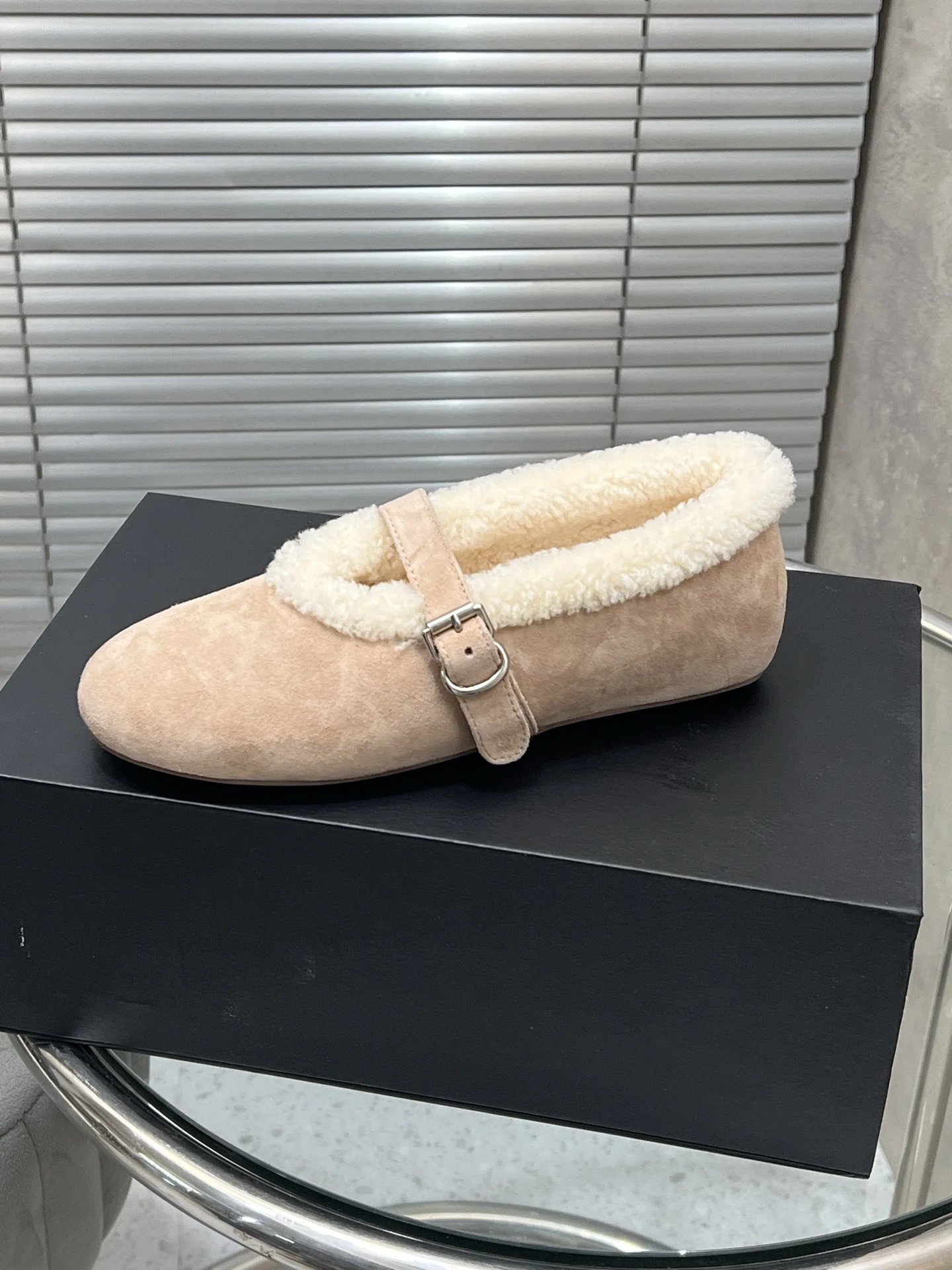 UGG Shearling-Trimmed Suede Mary Jane Loafers Beige - 16