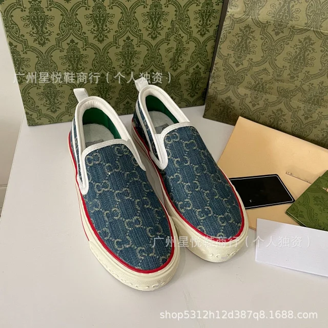 Unbranded Sneakers Platform Slip-On Canvas with Monogram Pattern product detail image 8