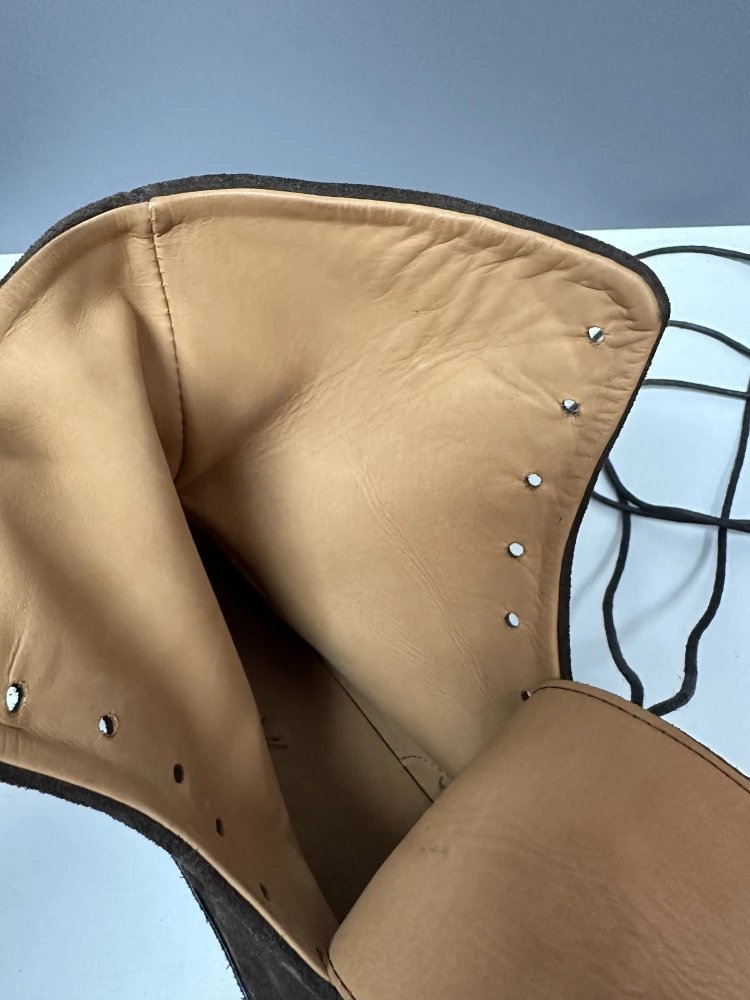 Maison Margiela Tabi Lace-Up Suede Boots Brown - 22