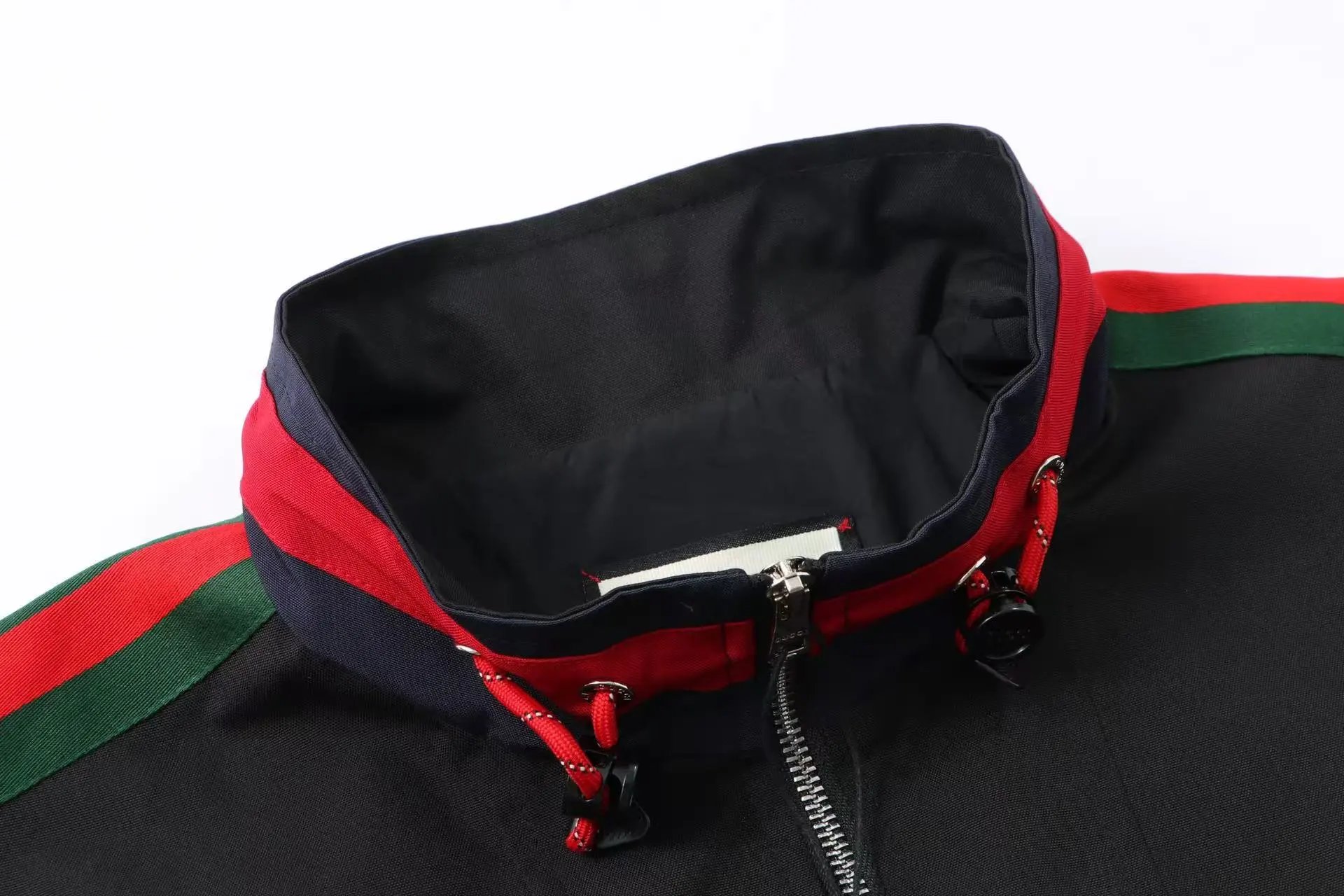 Gucci Sporty Windbreaker Jacket in Navy with Red-Green Web Stripes - 4
