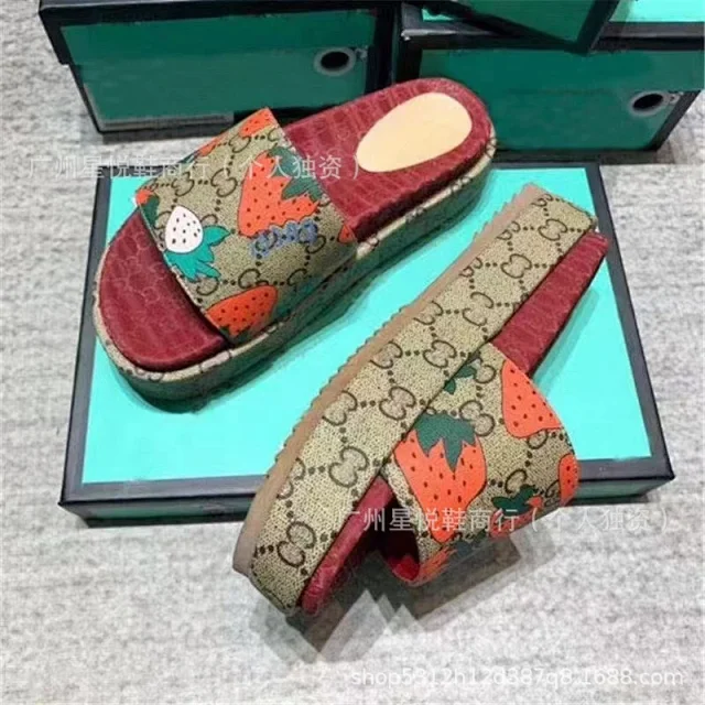 Gucci Slippers GG monogram platform slide product detail image 24