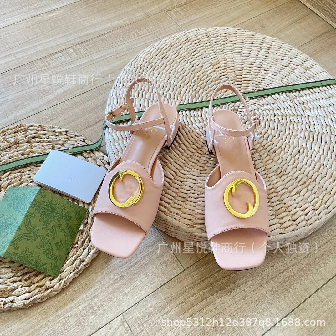 Gucci Marmont Square-Toe Sandals White with Gold GG Logo - 15