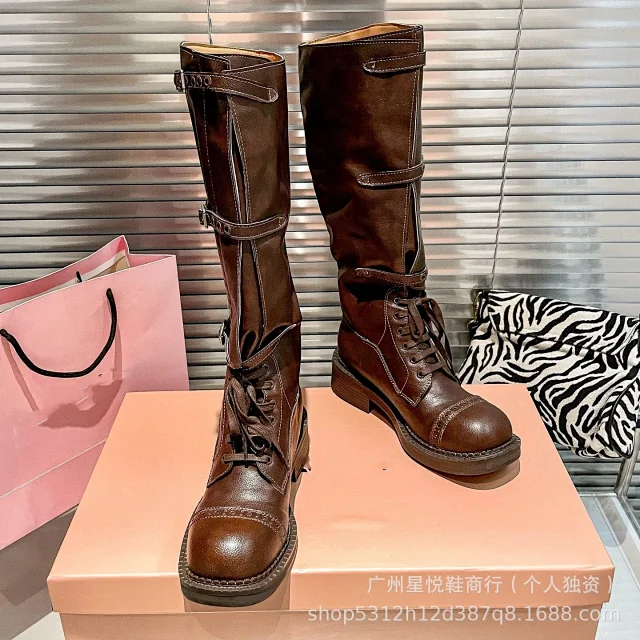 Unbranded Boots Knee-High Lace-Up Buckle product detail image 10