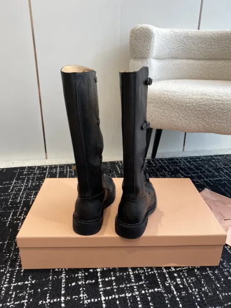 Miu Miu Buckled Combat Boots Black - 21