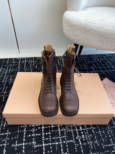 Miu Miu Buckled Combat Boots Black - 23