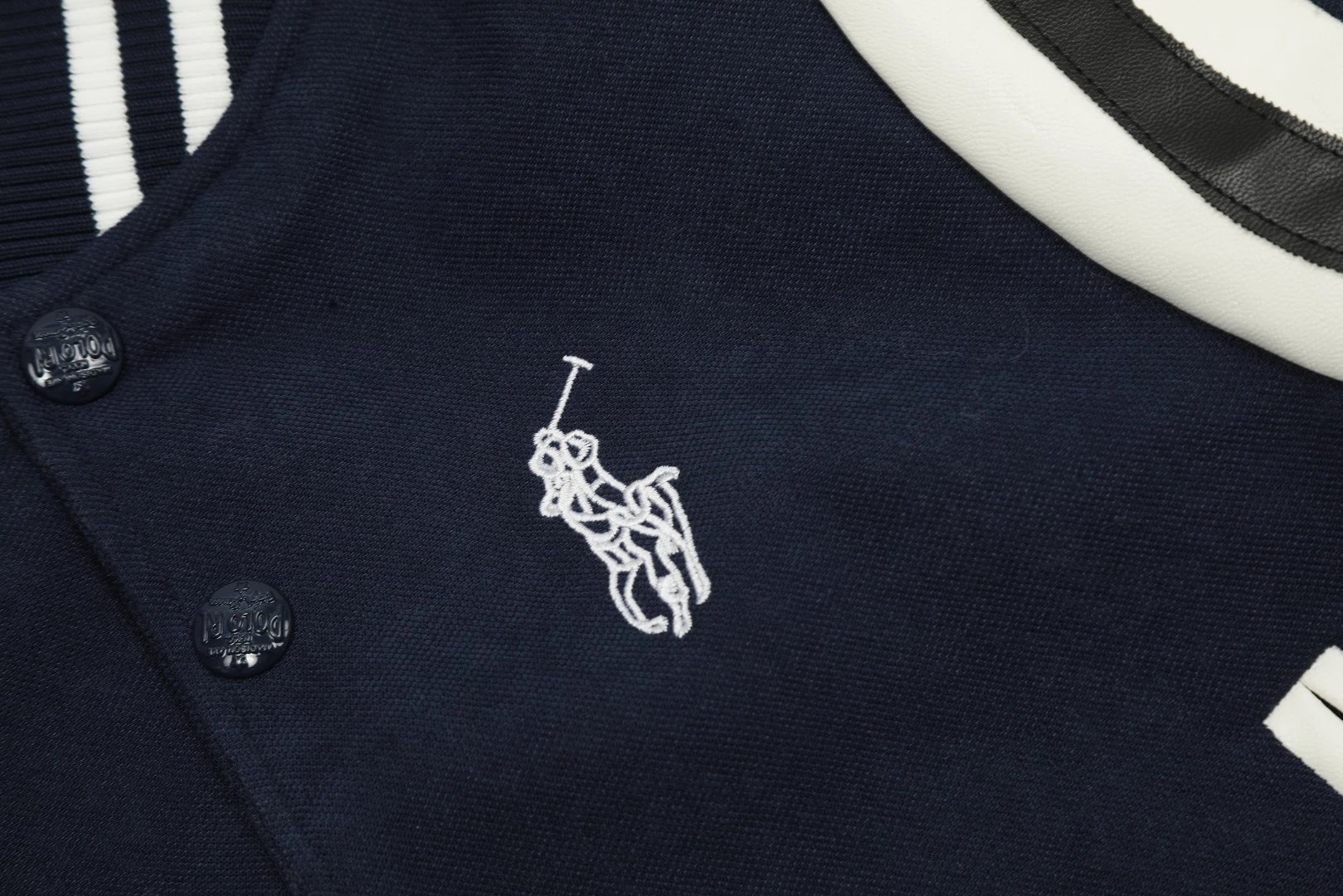 Polo Ralph Lauren Varsity Jacket Navy White Outerwear - 7