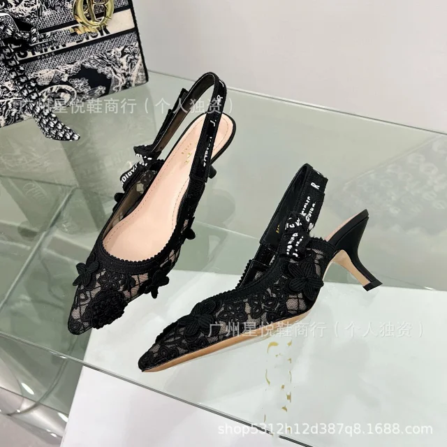 Unbranded High Heels Floral Lace Slingback Stiletto product detail image 18