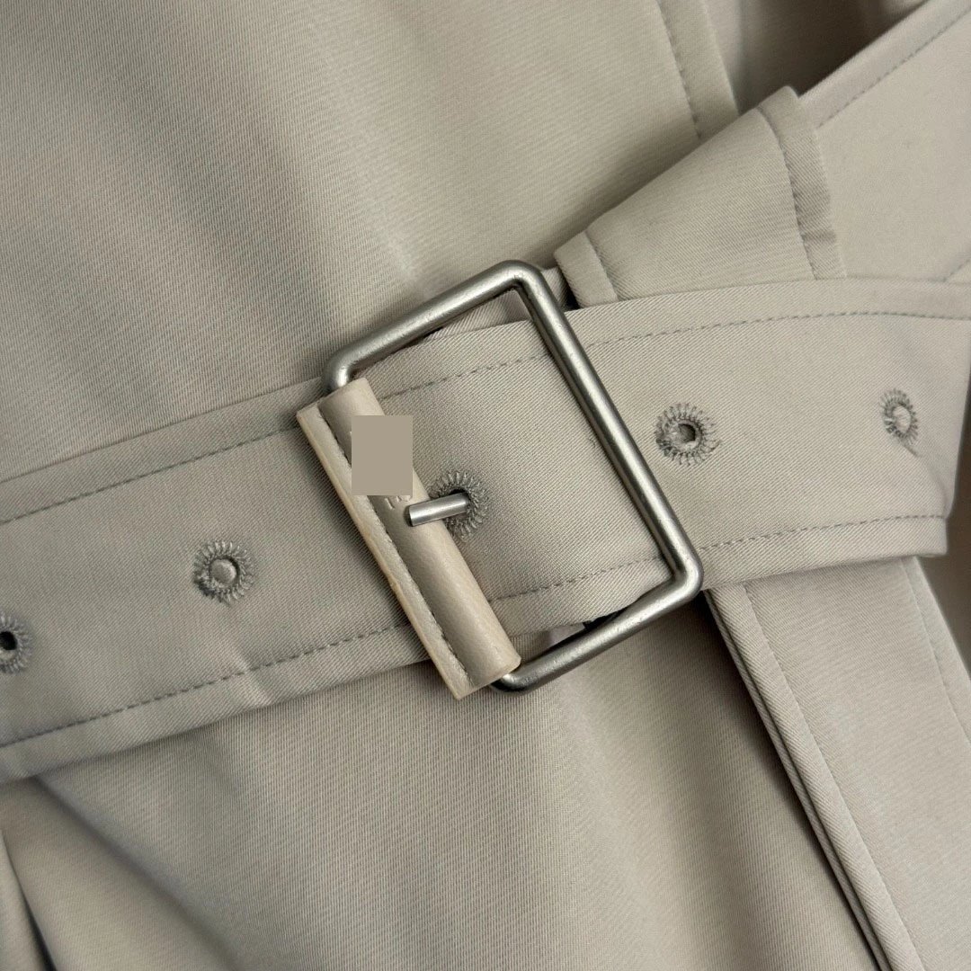 Beige Trench Coat and Wide-Leg Pants Set - 12