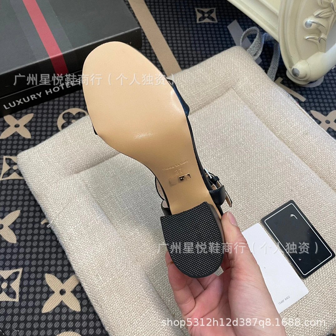 Gucci Horsebit Sandals Black Gold Block Heels - 13