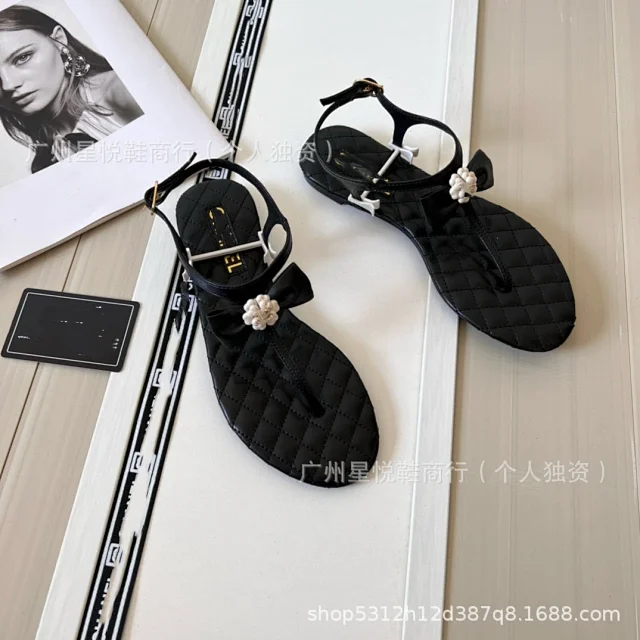 Unbranded Sandals Quilted Ankle-Strap Bow product detail image 10