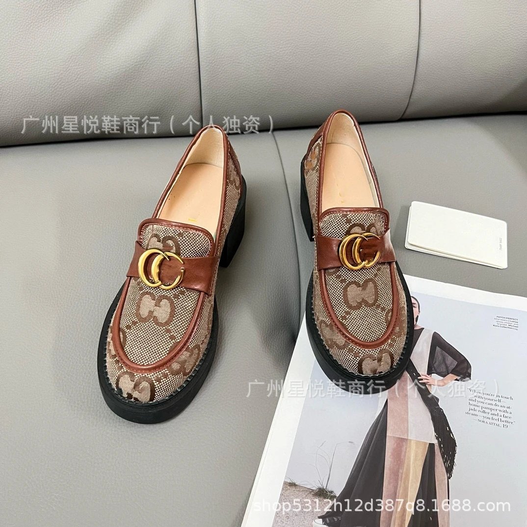 Gucci Horsebit Loafers Beige Brown GG Canvas Loafers - 9