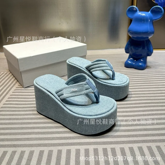 Unbranded Slippers Platform Wedge Flip-Flops product detail image 3