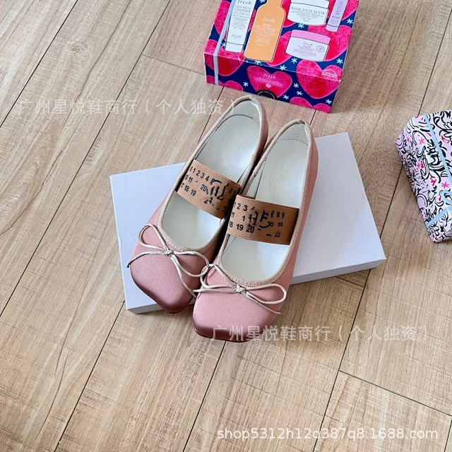 Maison Margiela Leather Shoes Tabi split-toe bow ballet flats product detail image 8
