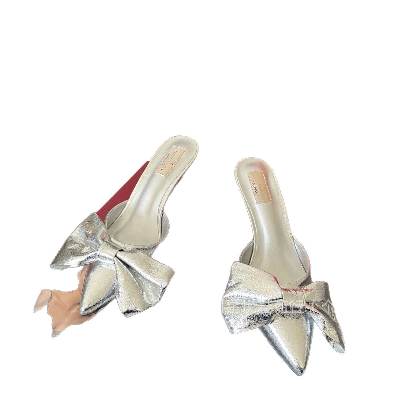 Valentino Garavani High Heels Pointed-Toe Bow Mules image 5
