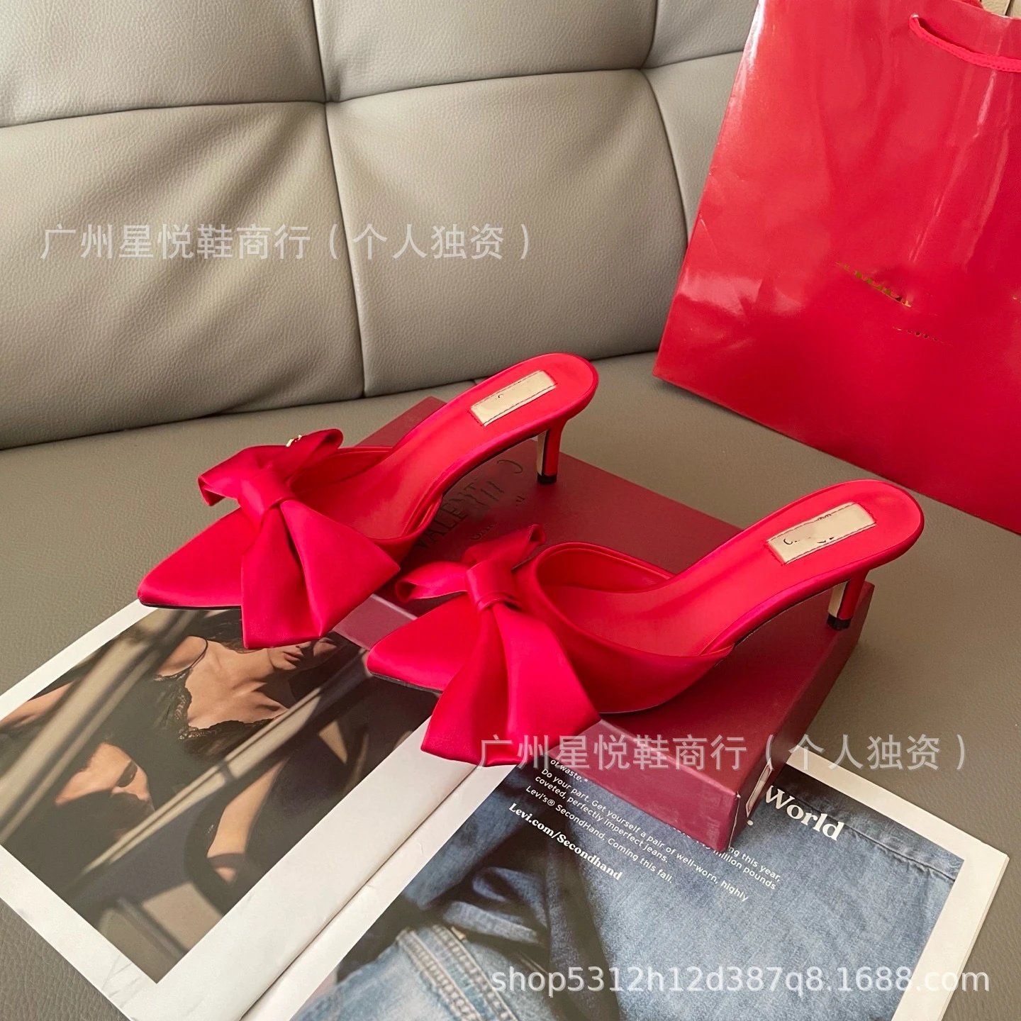 GRA Bow-Knot Mule Silver Heels - 7
