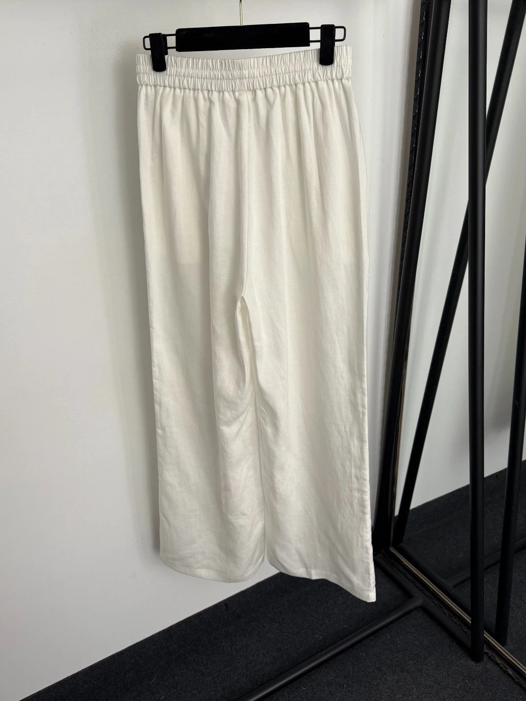 Design Linen Floral Embroidered Shirt and Drawstring Pants Set Beige - 14