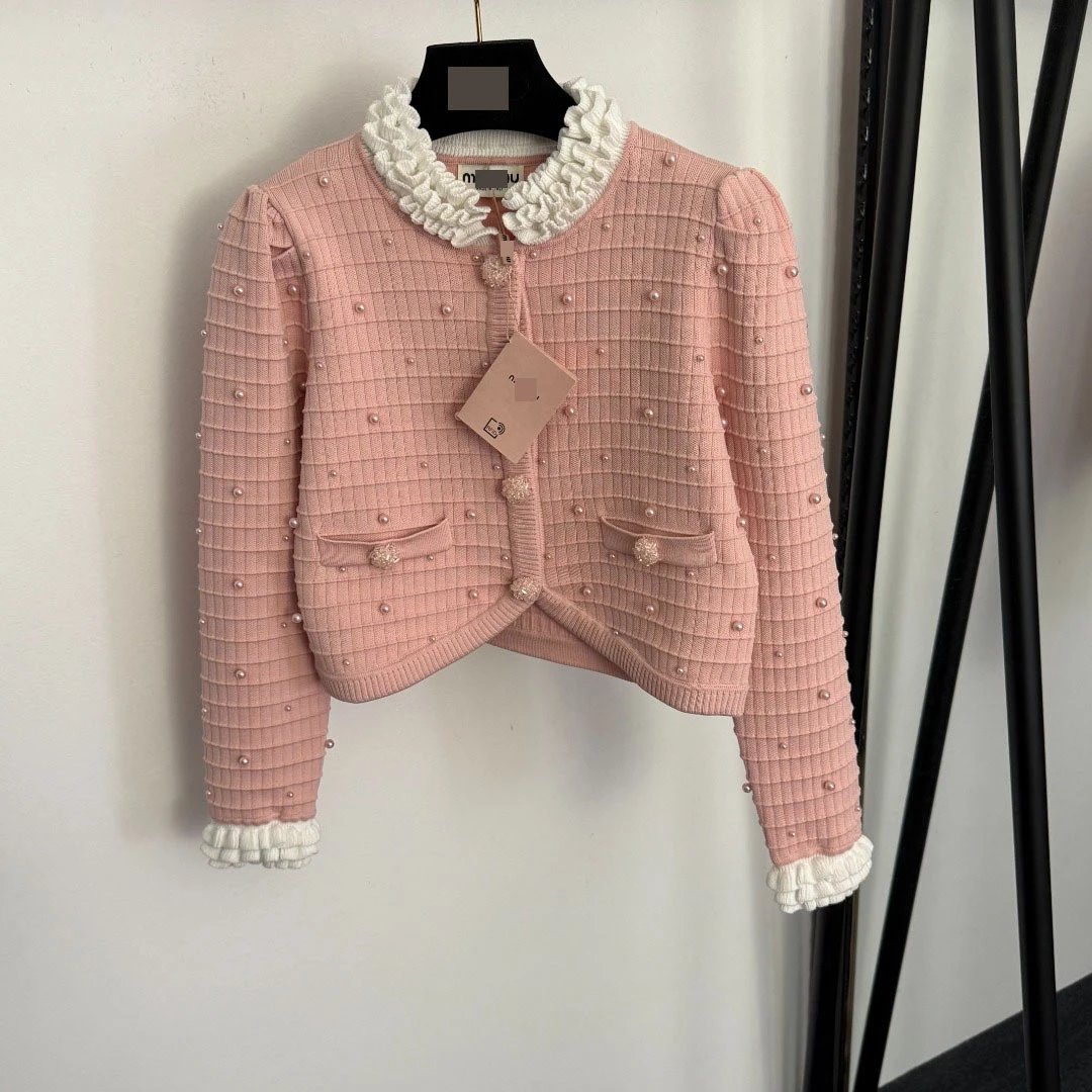 Chanel-Inspired Ruffled Waist Tweed Pants Pink - 5